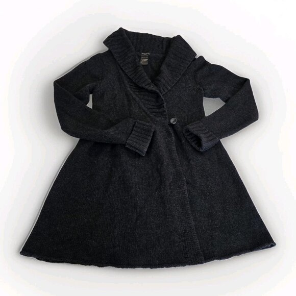 Talula Cardigan Womens M Gray Shawl Collar LS Button Wool Cashmere Angora Blend - Picture 12 of 16